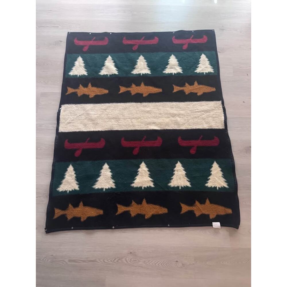 Vintage Biederlack Cuddle Wrap Blanket Southwest Snap Camp Zip Wearable - Picture 10 of 10